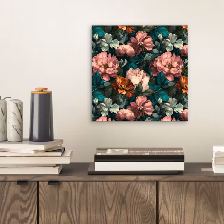 Bloemen - Schilderachtig - Patroon - Roze aluminium wit klein 46 -sfeer1