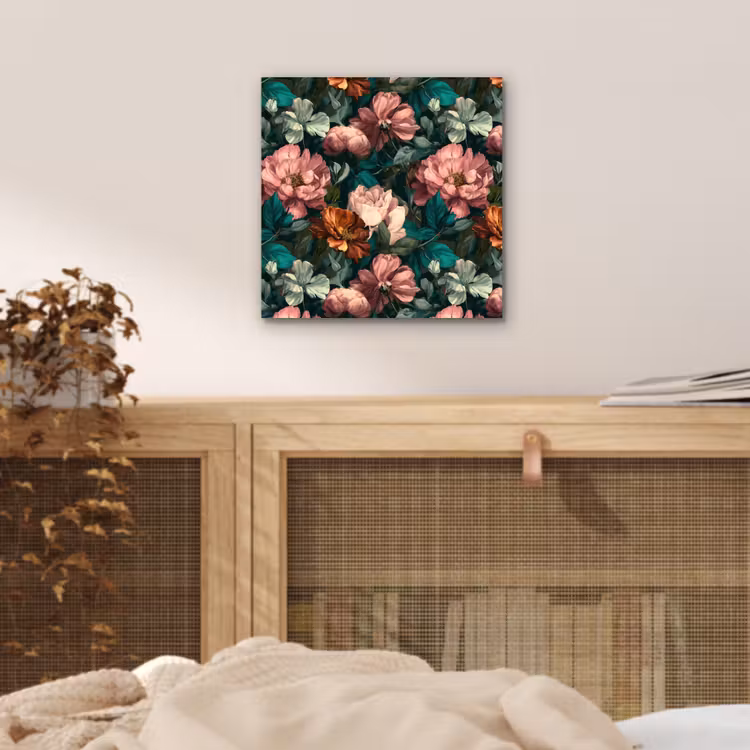 Bloemen - Schilderachtig - Patroon - Roze aluminium wit klein 46 -sfeer3
