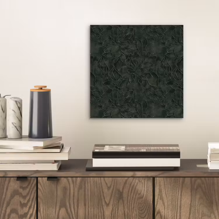 Bloemen - Lijnen - Groen aluminium wit klein 46 -sfeer1