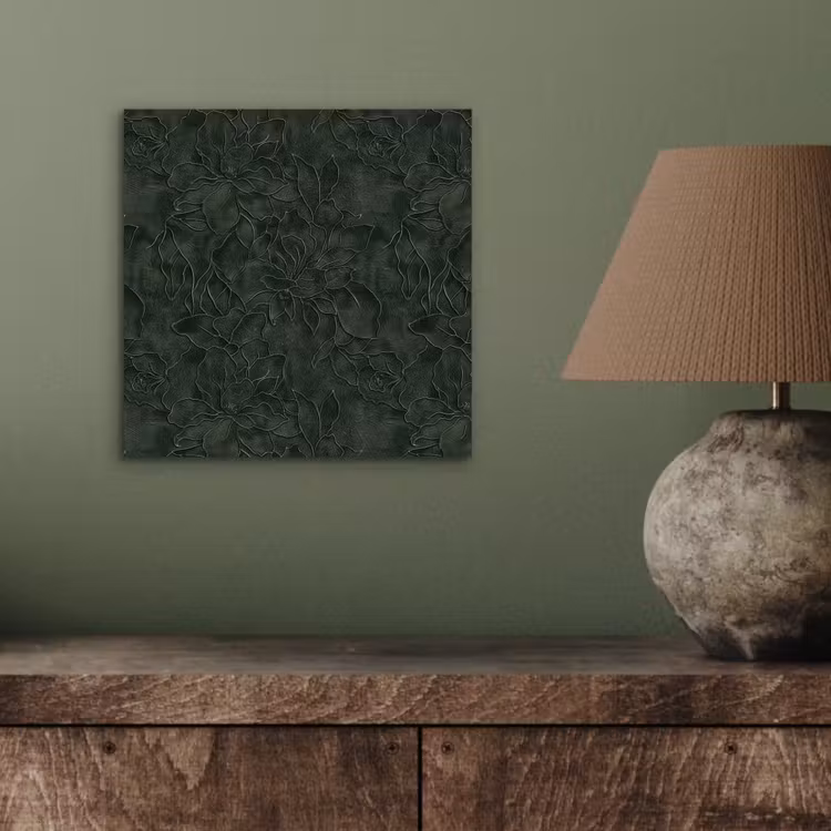 Bloemen - Lijnen - Groen aluminium wit klein 46 -sfeer2
