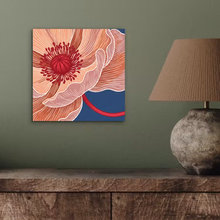 Alu-Dibond-Bild - Blumen – Modern – Abstrakt - Bloemen - Modern - Abstract aluminium wit klein