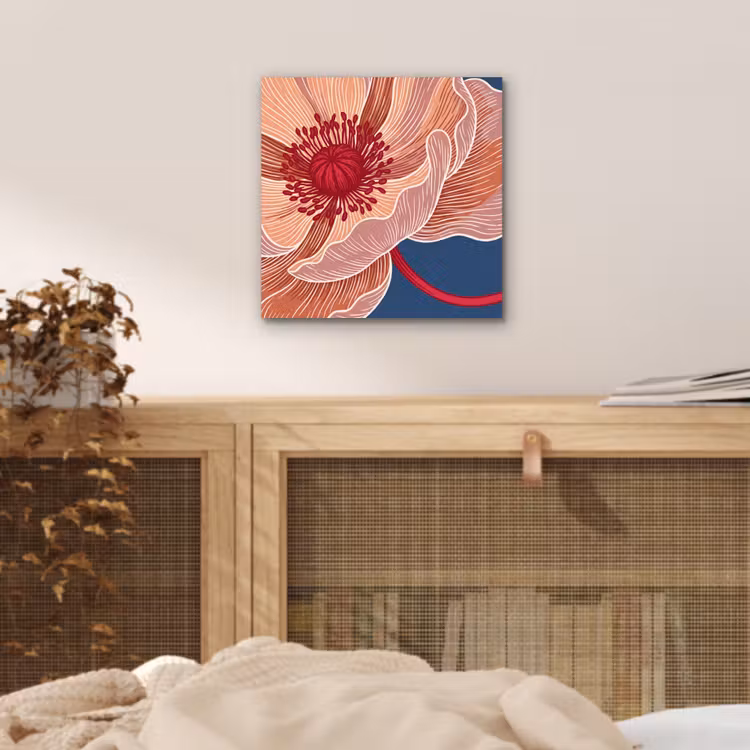 Alu-Dibond-Bild - Blumen – Modern – Abstrakt - Bloemen - Modern - Abstract aluminium wit klein