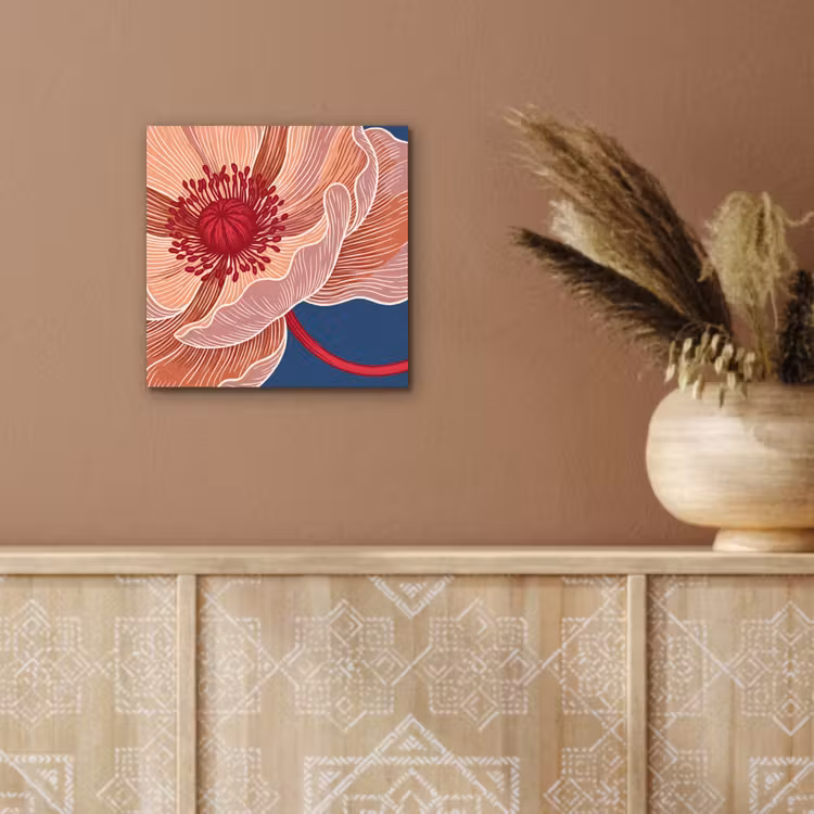 Alu-Dibond-Bild - Blumen – Modern – Abstrakt - Bloemen - Modern - Abstract aluminium wit klein