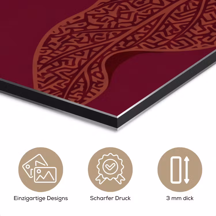 Alu-Dibond-Bild - Blumen – Modern – Lila - Bloemen - Modern - Paars aluminium wit klein