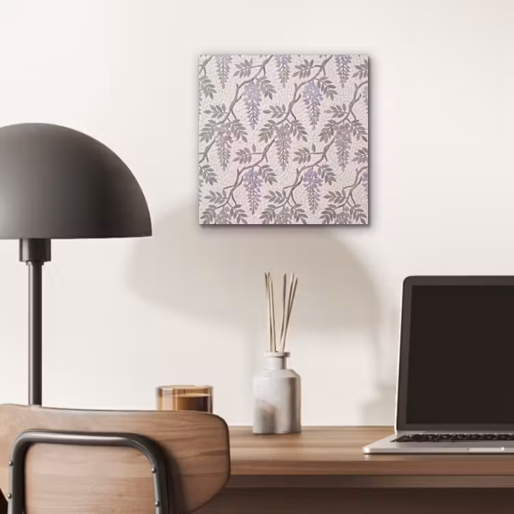 Bloemen - Mozaïek - Natuur - Patroon - Paars aluminium wit klein -sfeer5