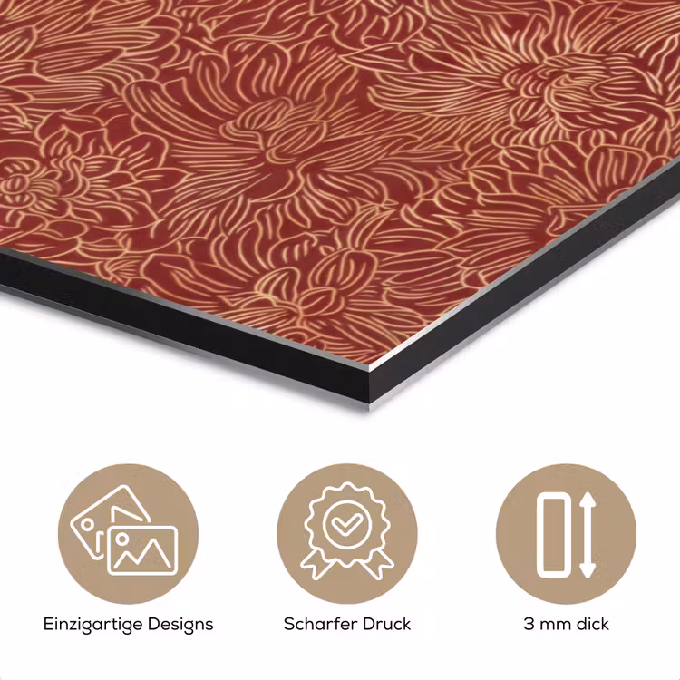 Bloemen - Motief - Rood aluminium wit klein 46 -closeup_DE