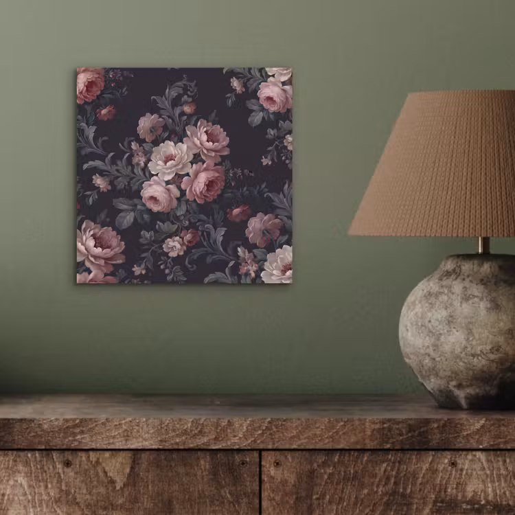Bloemen - Patroon - Sierlijk - Roze - Donker aluminium wit klein -sfeer2