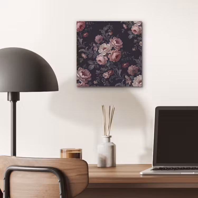 Bloemen - Patroon - Sierlijk - Roze - Donker aluminium wit klein -sfeer5