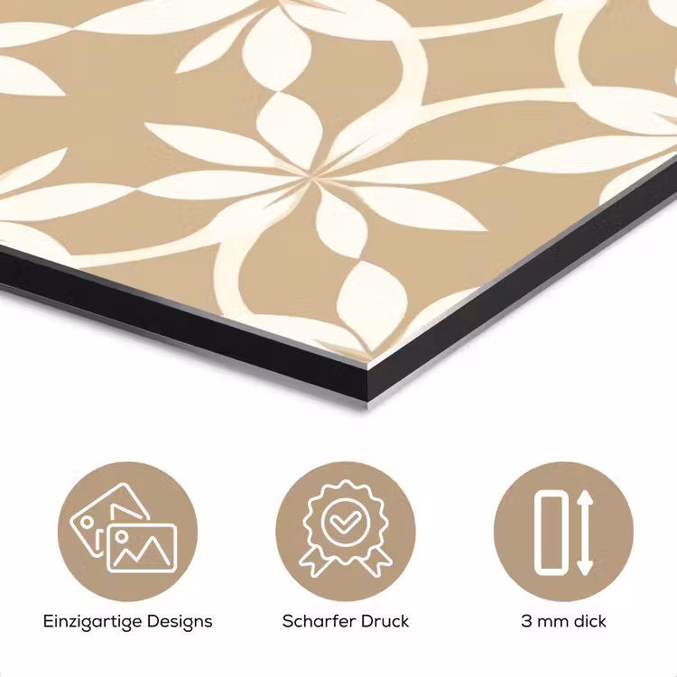 Bloemen - Patroon - Beige aluminium wit klein 46 -closeup_DE