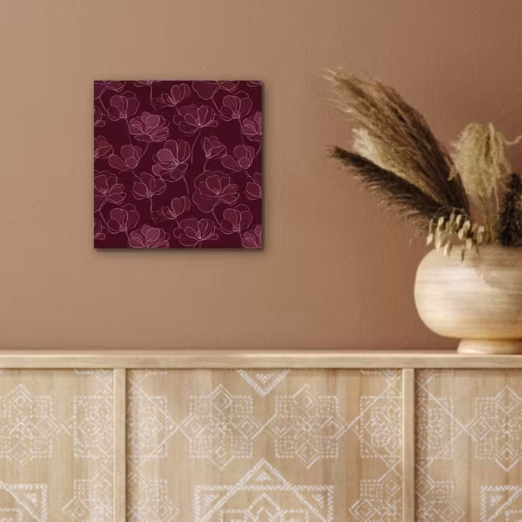 Bloemen - Patroon - Bordeauxrood aluminium wit klein 46 -sfeer4
