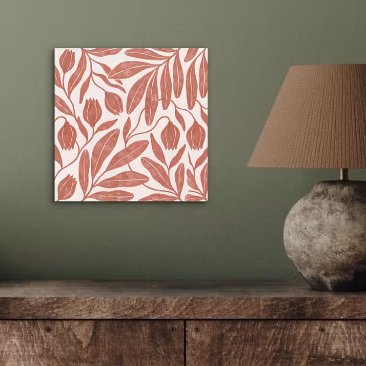 Bloemen - Patroon - Modern - Natuur - Bruin aluminium wit klein -sfeer2