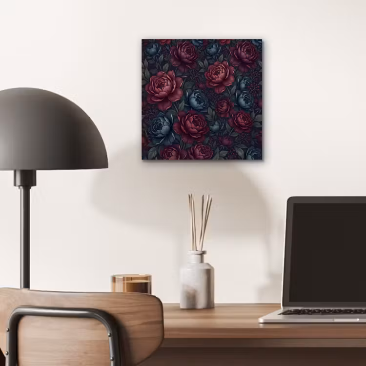 Bloemen - Patroon - Natuur - Klassiek - Donker aluminium wit klein -sfeer5