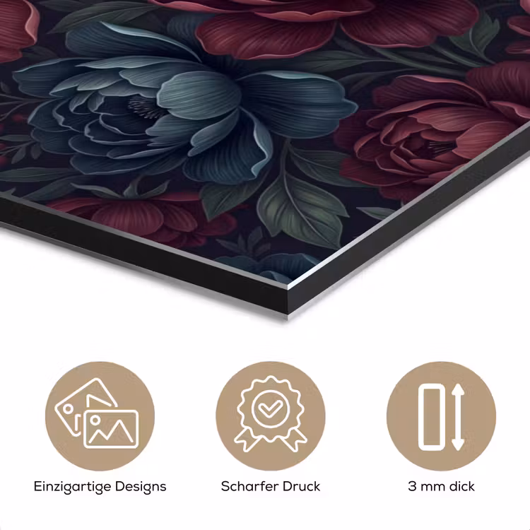Bloemen - Patroon - Natuur - Klassiek - Donker aluminium wit klein -closeup_DE