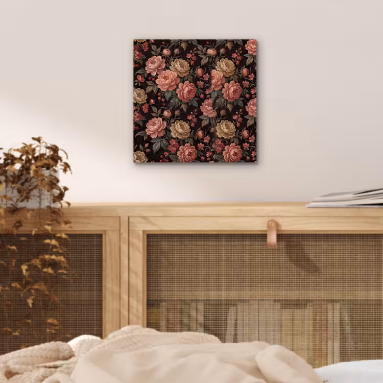 Bloemen - Patroon - Natuur - Vintage - Roze aluminium wit klein -sfeer3