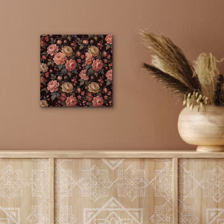 Bloemen - Patroon - Natuur - Vintage - Roze aluminium wit klein -sfeer4