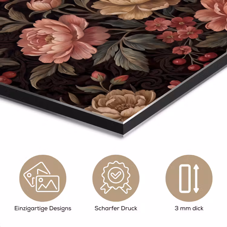 Bloemen - Patroon - Natuur - Vintage - Roze aluminium wit klein -closeup_DE