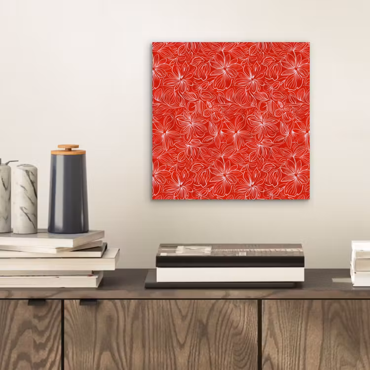 Bloemen - Patroon - Rood aluminium wit klein 46 -sfeer1