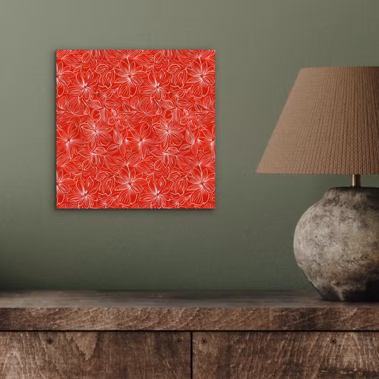 Bloemen - Patroon - Rood aluminium wit klein 46 -sfeer2