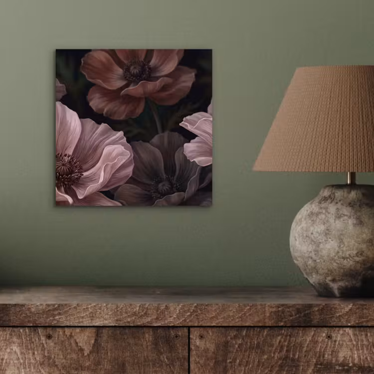 Bloemen - Natuur - Roze - Donker - Modern aluminium wit klein -sfeer2