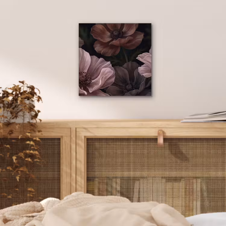 Bloemen - Natuur - Roze - Donker - Modern aluminium wit klein -sfeer3