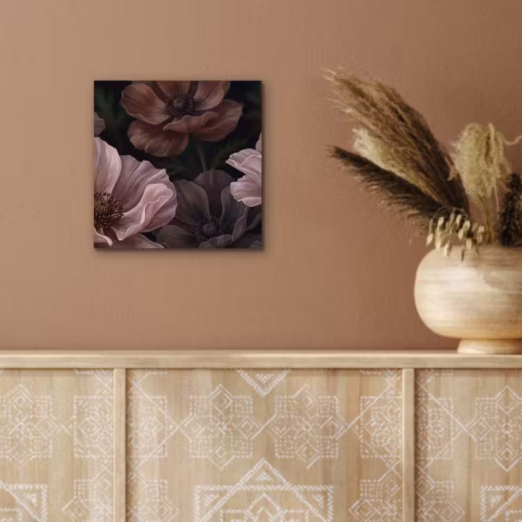 Bloemen - Natuur - Roze - Donker - Modern aluminium wit klein -sfeer4