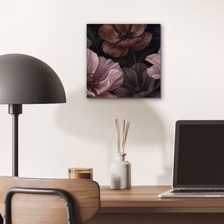 Bloemen - Natuur - Roze - Donker - Modern aluminium wit klein -sfeer5