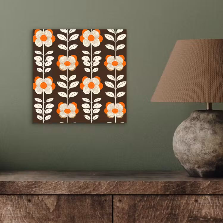 Bloemen - Retro - Bruin aluminium wit klein 46 -sfeer2