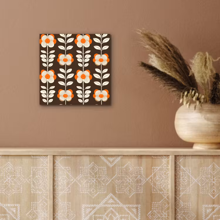 Bloemen - Retro - Bruin aluminium wit klein 46 -sfeer4