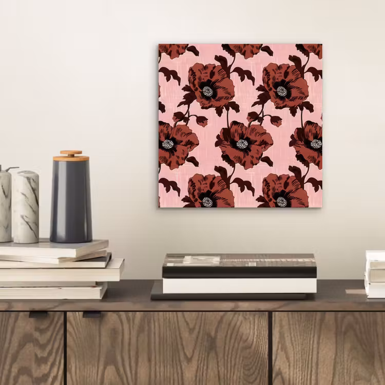 Bloemen - Retro - Rood aluminium wit klein 46 -sfeer1