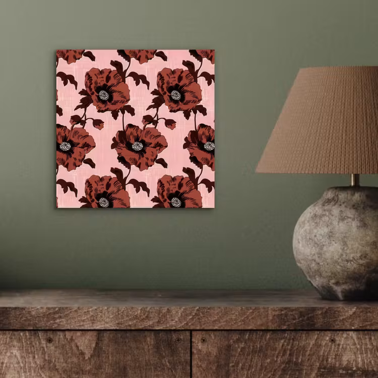Bloemen - Retro - Rood aluminium wit klein 46 -sfeer2