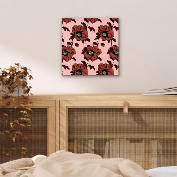 Bloemen - Retro - Rood aluminium wit klein 46 -sfeer3