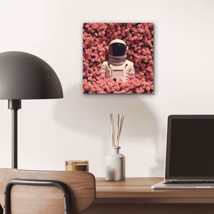 Bloemen - Roze - Astronaut aluminium wit klein -sfeer5