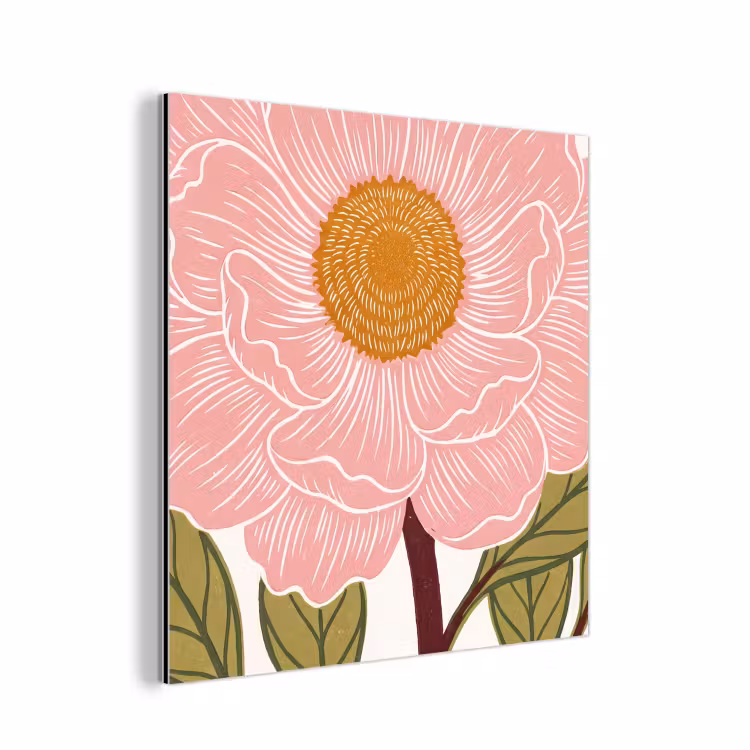 Alu-Dibond-Bild - Blumen – Rosa – Illustration - Bloemen - Roze - Illustratie aluminium wit klein