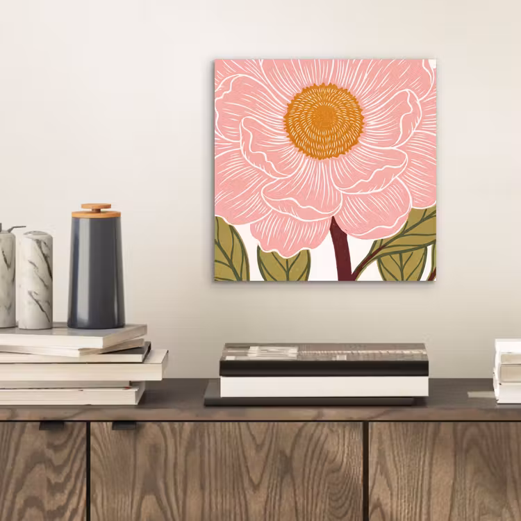 Alu-Dibond-Bild - Blumen – Rosa – Illustration - Bloemen - Roze - Illustratie aluminium wit klein