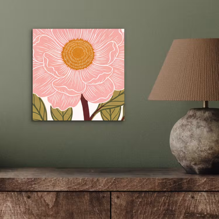 Alu-Dibond-Bild - Blumen – Rosa – Illustration - Bloemen - Roze - Illustratie aluminium wit klein
