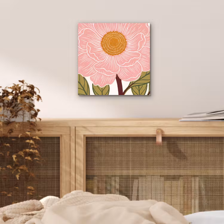 Alu-Dibond-Bild - Blumen – Rosa – Illustration - Bloemen - Roze - Illustratie aluminium wit klein