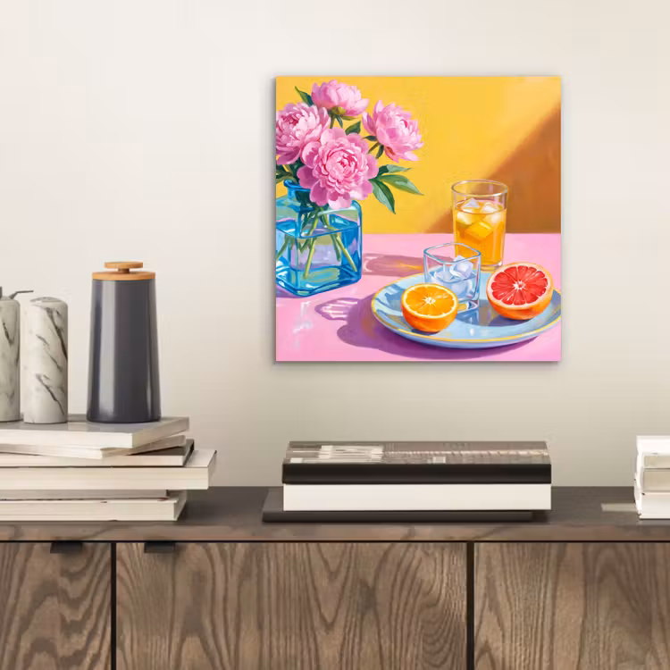 Alu-Dibond-Bild - Blumen – Rosa – Modern - Bloemen - Roze - Modern aluminium wit klein