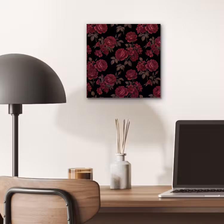 Bloemen - Roos - Patroon - Klassiek - Rood aluminium wit klein -sfeer5