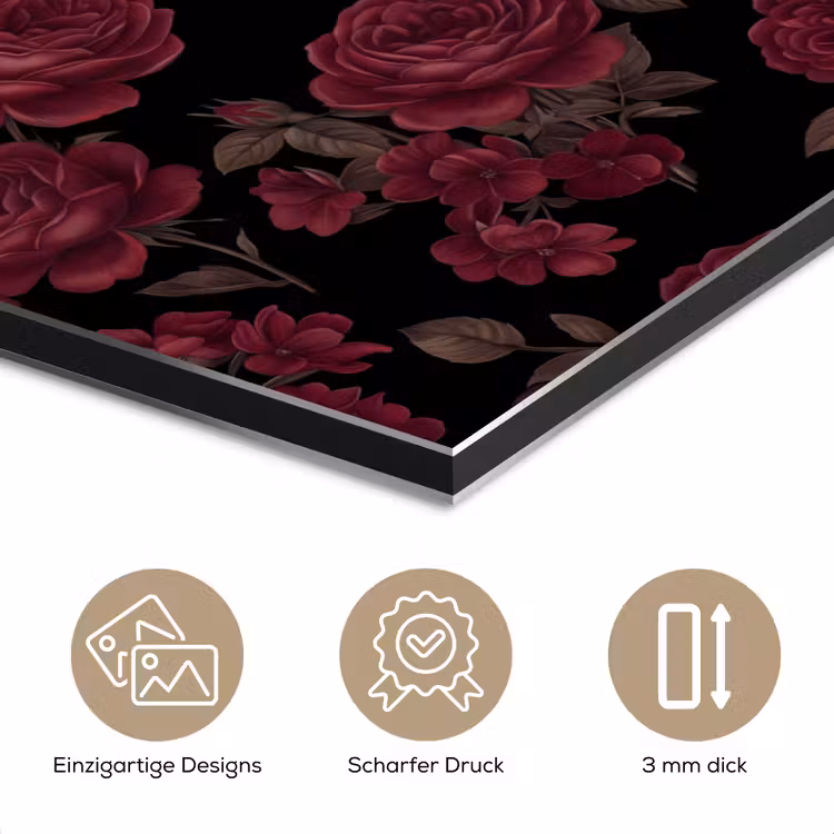 Bloemen - Roos - Patroon - Klassiek - Rood aluminium wit klein -closeup_DE