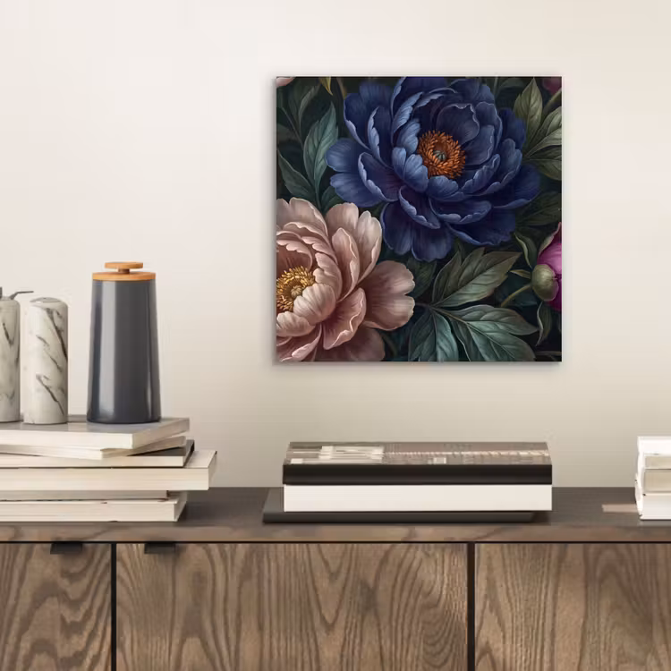 Bloemen - Vlinder - Natuur - Modern - Paars aluminium wit klein -sfeer1