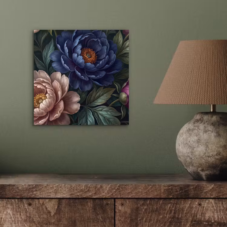 Bloemen - Vlinder - Natuur - Modern - Paars aluminium wit klein -sfeer2