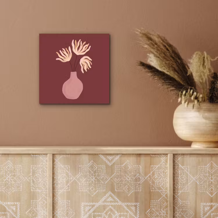 Bloemen - Vaas - Abstract - Modern - Aardetinten aluminium wit klein -sfeer4