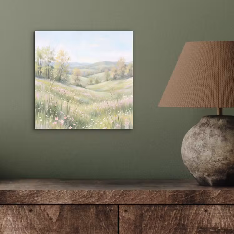 Bloemen veld - Bloemen - Groen aluminium wit klein -sfeer2