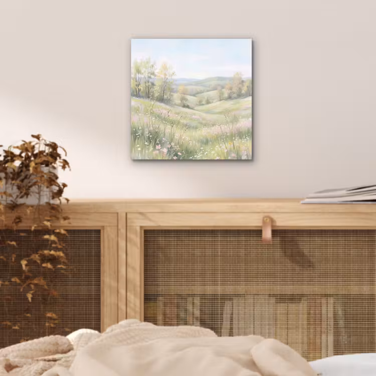 Bloemen veld - Bloemen - Groen aluminium wit klein -sfeer3