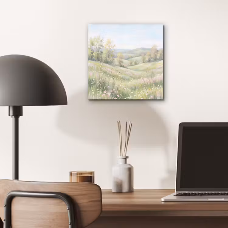 Bloemen veld - Bloemen - Groen aluminium wit klein -sfeer5