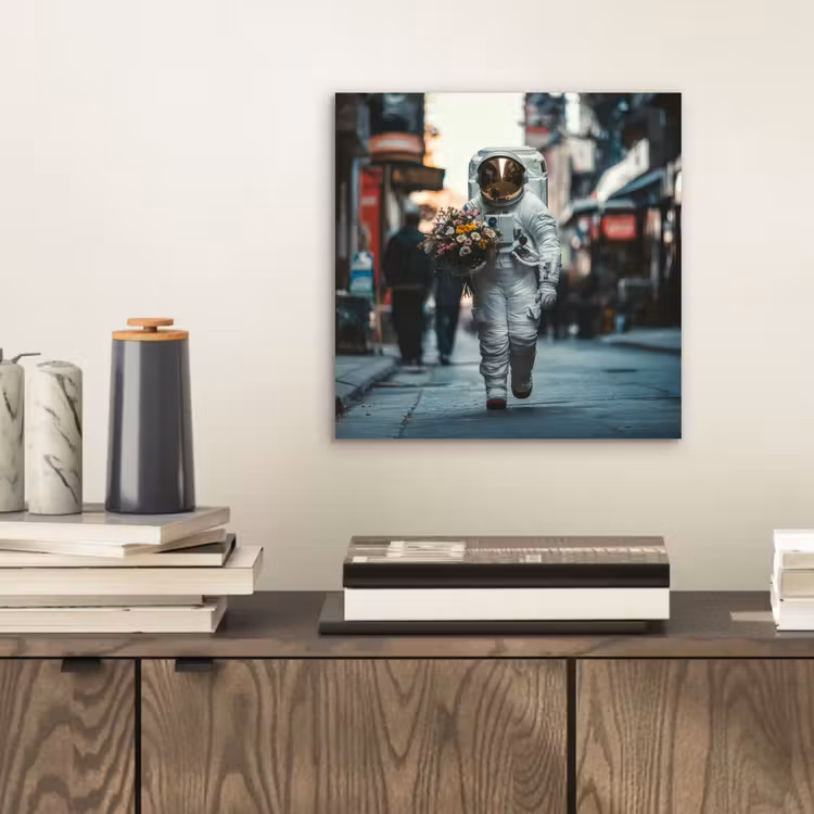 Boeket - Bloemen - Kleurrijk - Astronaut aluminium wit klein -sfeer1