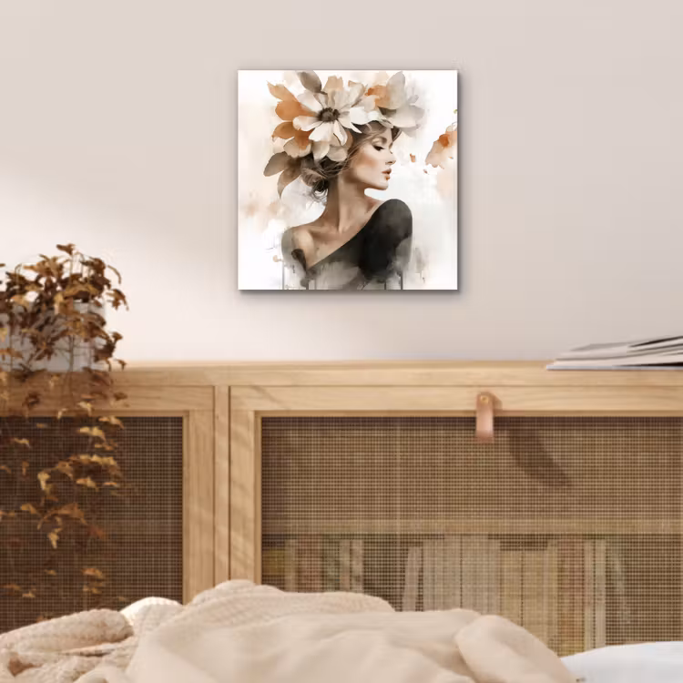 Bloesem - Portret - Gezicht aluminium wit klein -sfeer3