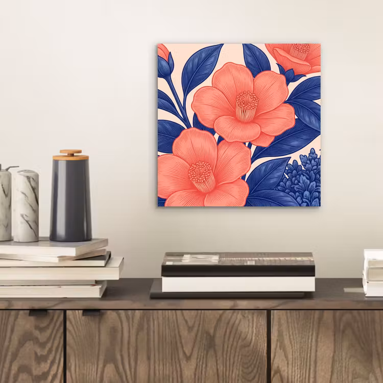 Alu-Dibond-Bild - Blüten – Blätter – Botanik - Bloemen - Bladeren - Botanisch aluminium wit klein