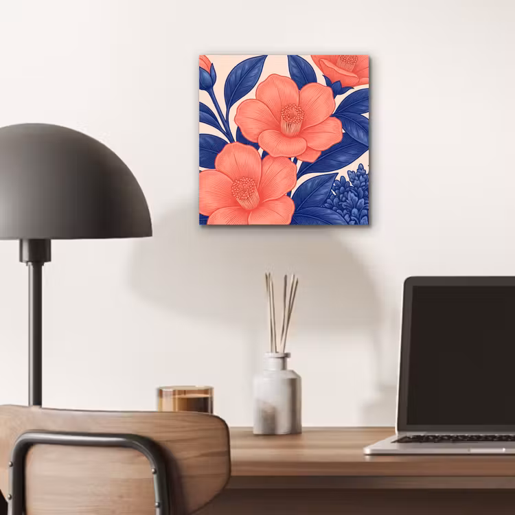 Alu-Dibond-Bild - Blüten – Blätter – Botanik - Bloemen - Bladeren - Botanisch aluminium wit klein