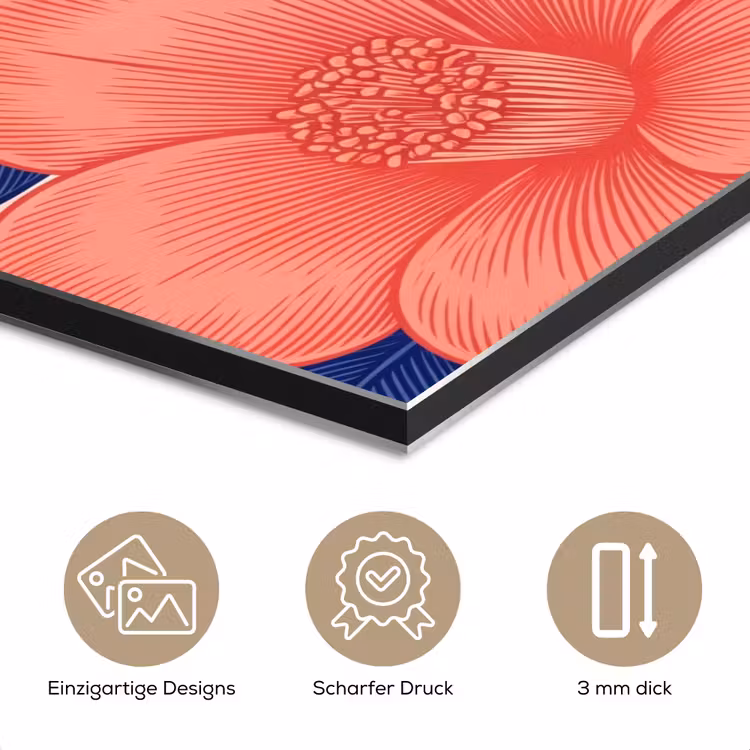 Alu-Dibond-Bild - Blüten – Blätter – Botanik - Bloemen - Bladeren - Botanisch aluminium wit klein
